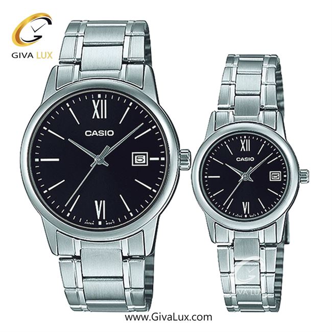 ساعت مچی اورجینال ست کاسیو Casio نقره ای | نقره ای| مشکی| کد رفرنس زنانه: LTP-V002D-1B3UDF، مردانه: MTP-V002D-1B3UDF